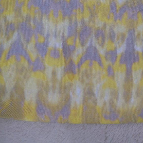 { Calvin Klein Dress } Scuba Fit and Flare Yellow and Gray Dress - Picture 9 of 13